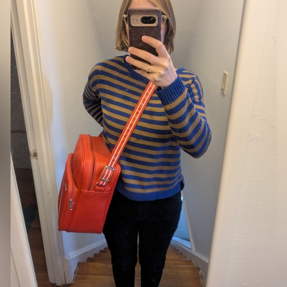 Samsonite 70's Vintage Red Structured Carry On Travel Bag 🍒 - Picture 11 of 12